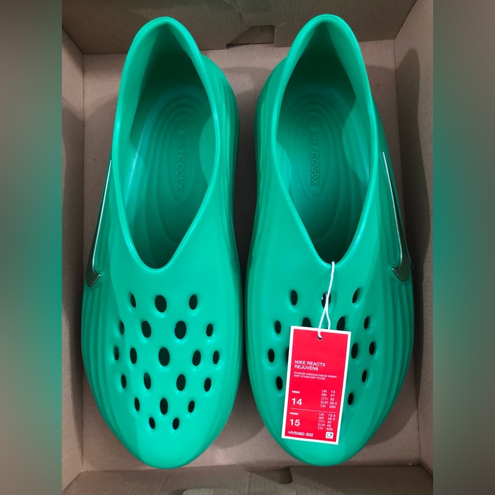 NEW..MEN SIZE 14 NIKE REACTX REJUVEN8 SHOES (STADIUM GREEN)..NO LID BOX
